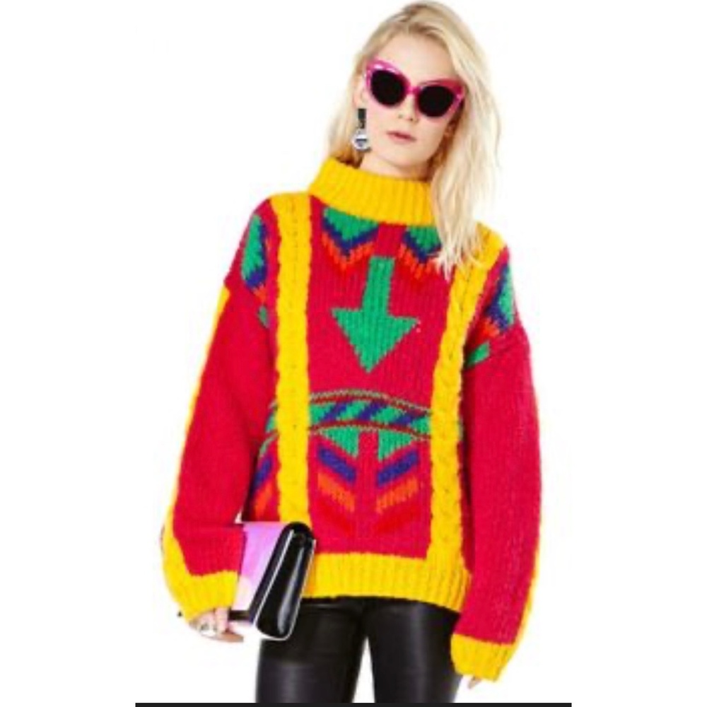 Protokol Vintage 80's Colorful Sweater, M